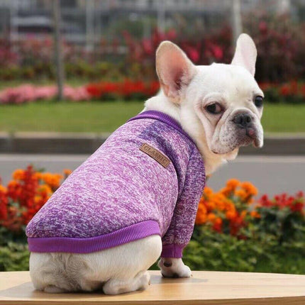 L Size Cute Pet Dog Warm Jumper Sweater Clothes Cat Knitted Coat Winter - Aimall