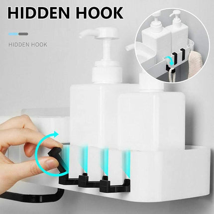 Corner Shower Caddy Bathroom Storage Shelf Rack Basket Organiser Tidy Tray Gray - Aimall