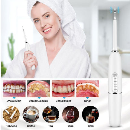 Electric Ultrasonic Dental Calculus Remover Tartar Scaler Scraper Tooth Cleaner - Aimall