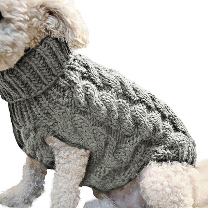 Puppy Dog Jumper Winter Warm Knitted Sweater Pet Clothes Small Dogs Coat Thermal L Size - Aimall