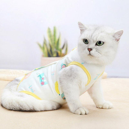 Pet Cat Postoperative Recovery Suit Pet Surgery Clothing Sterilization Weaning Yellow - Aimall