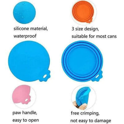 Pink 1/2/3pc Pet Food Can Cover Lid Pet Tin Silicone Reusable Storage Cap Top - Aimall