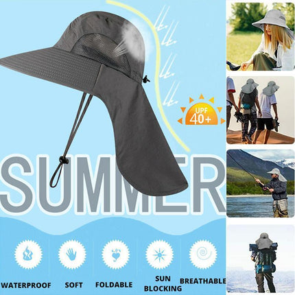 1x Neck Flap Cap Unisex Outdoor Sport Fishing Hat Sun Protection Wide Brim Cover - Aimall