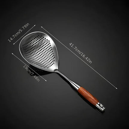 304 Stainless Steel Kitchen Colander Long Handle Noodle Dumpling Strainer Spoon