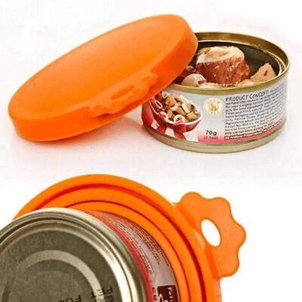 Sky Blue 1/2/3pc Pet Food Can Cover Lid Pet Tin Silicone Reusable Storage Cap Top - Aimall