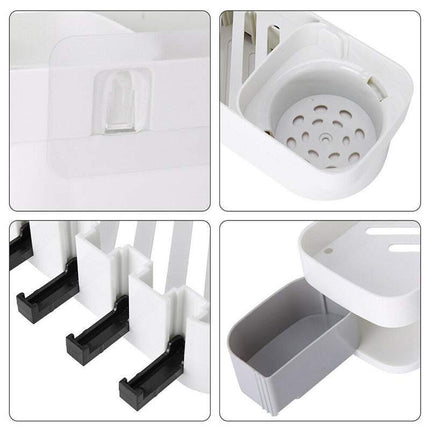 Corner Shower Caddy Bathroom Storage Shelf Rack Basket Organiser Tidy Tray Gray - Aimall