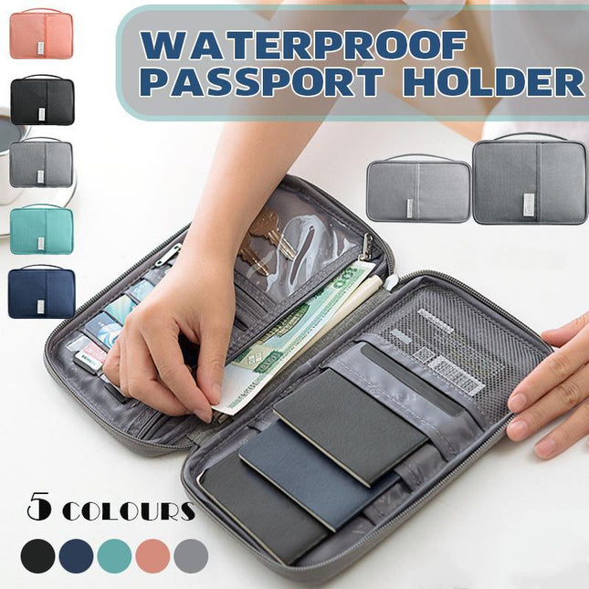 Waterproof Passport Holder Travel Document Wallet RFID Bag Family Case Organizer S - Aimall