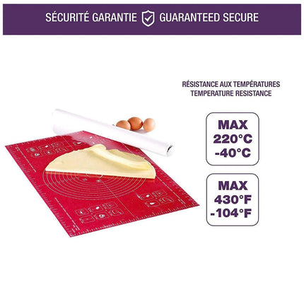 Purple Reusable Non-Stick Silicone Rolling Dough Mat Cake Pastry Baking Fondant Sheet - Aimall