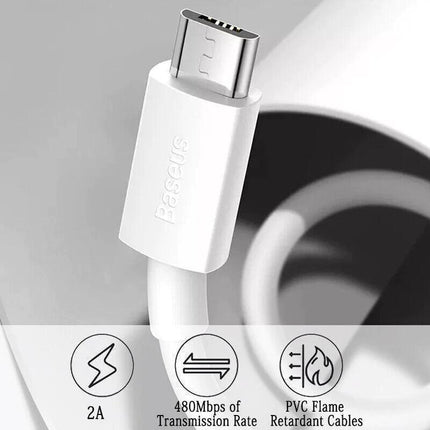 Baseus 480Mbps 2A USB Fast Charging Cable Data Wire For Micro Android Samsung - Aimall