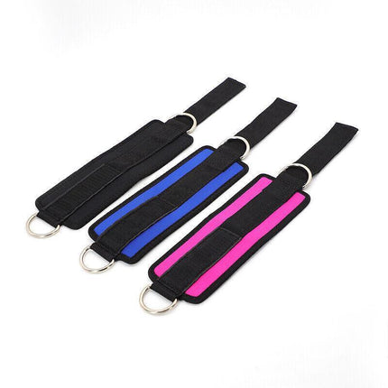 2PCS Weight Lifting Ankle D-Ring Strap Pulley Cable Kickbacks Attachment Gym Leg - Aimall