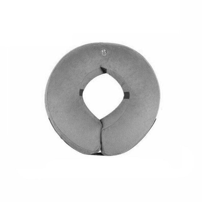 Grey Pet Dog Inflatable Soft Healing Collar Cone Wound Medical Cat Protective Jackets - Aimall