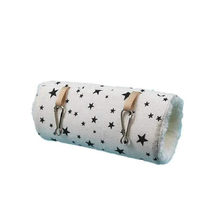 Pet Tunnel Hammock Linen Plush Cotton Cage Hanging Guinea Pig Hamster Warm Sleep M Size - Aimall