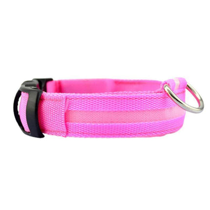 L Size USB Rechargeable LED Dog Collar Nylon Glow Flashing Light Up Safety - Aimall