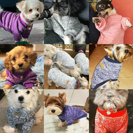 M Size Cute Pet Dog Warm Jumper Sweater Clothes Cat Knitted Coat Winter - Aimall