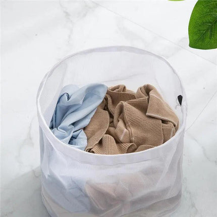 Drawstring Laundry Wash Bag Fine or Coarse Mesh Lingerie Delicate Clothes L - Aimall