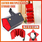 Leather Multiple Glasses Storage Case 5 Slots Sunglasses Organizer Bag - Aimall