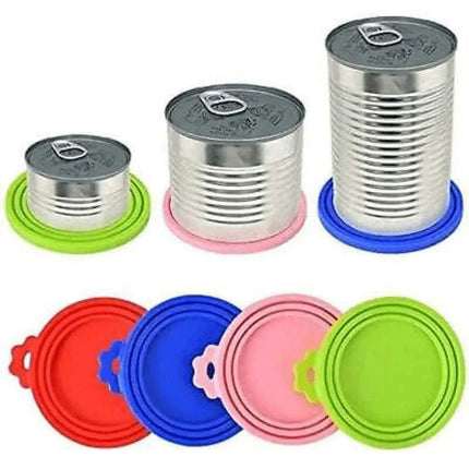 Green 1/2/3pc Pet Food Can Cover Lid Pet Tin Silicone Reusable Storage Cap Top - Aimall