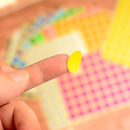 Yellow Assorted Sizes Colour Sticker Dots Adhesive Round Labels Circular Spot Scrapbook - Aimall