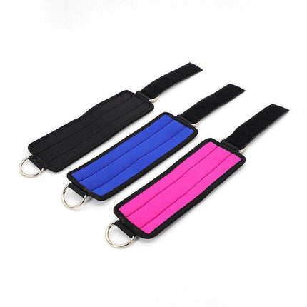 2PCS Weight Lifting Ankle D-Ring Strap Pulley Cable Kickbacks Attachment Gym Leg - Aimall