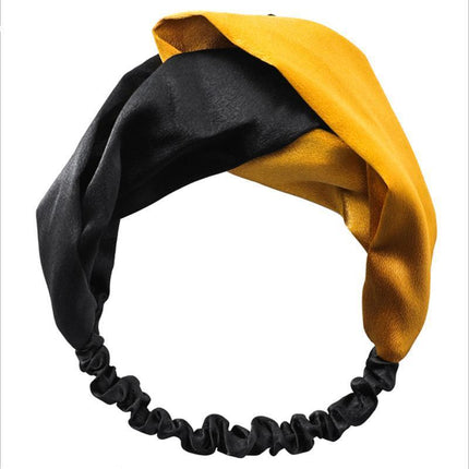 Women Chiffon Floral Print Headband Fashion Bohemian Elastic Cross Hair Bands - Aimall