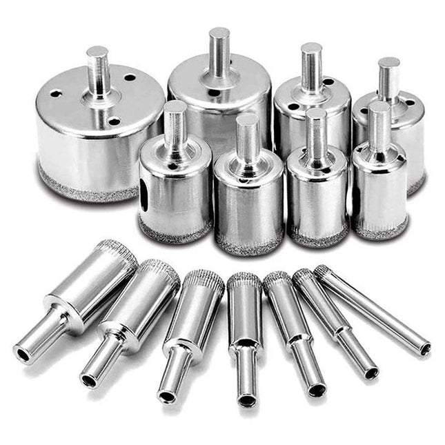 15PCS Diamond Drill Bit Set 6mm-50mm Tile Marble Glass Ceramic Hole Saw Drilling - Aimall