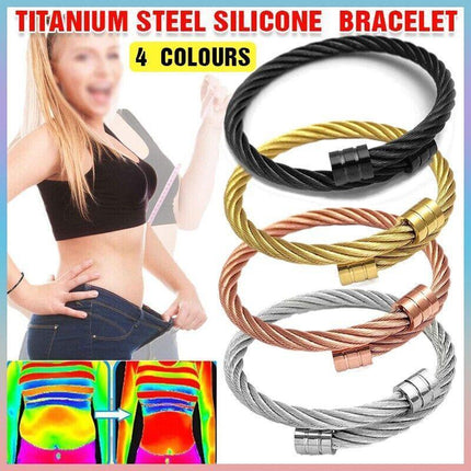 Lymph Drainage Magnetic Bracelets Crainoc Titaniumion Osimium Bangle NEW - Aimall