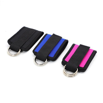 2PCS Weight Lifting Ankle D-Ring Strap Pulley Cable Kickbacks Attachment Gym Leg - Aimall