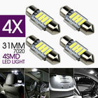 31MM FESTOON 7020 4SMD LED 4x INTERIOR DOME MAP LIGHT BULB GLOBE 12V - Aimall