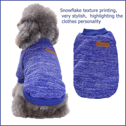 L Size Cute Pet Dog Warm Jumper Sweater Clothes Cat Knitted Coat Winter - Aimall