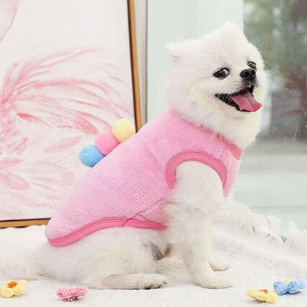 S Size Warm Winter Dog Clothes Soft Fleece Dog Jacket Pet Coat Sweater Cat Jumper - Aimall