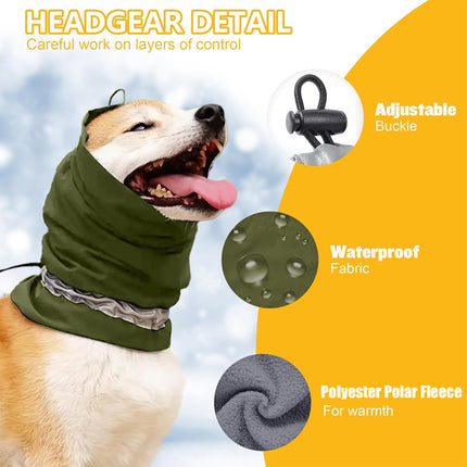Winter Dog Head Cover Dog Scarf Set Cold Proof Warm Soft for Dogs Outdoor Use