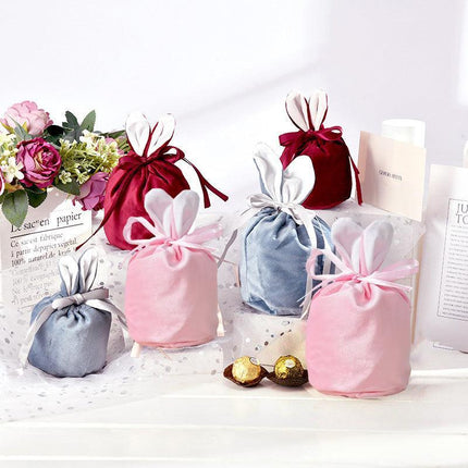 L Size Organizer Birthday Party Bunny Ears Candy Bags Easter Rabbit Gift Packing Bags - Aimall