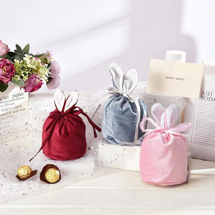 L Size Organizer Birthday Party Bunny Ears Candy Bags Easter Rabbit Gift Packing Bags - Aimall