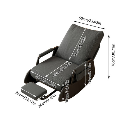 Foldable Recliner Chair with 3-Level Backrest Chenille Upholstery