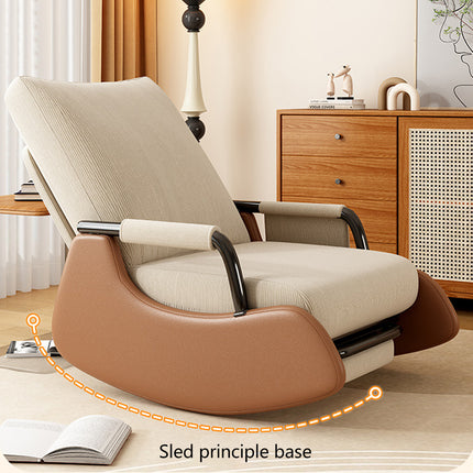 Foldable Recliner Chair with 3-Level Backrest Chenille Upholstery