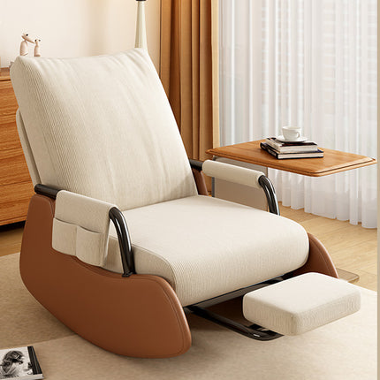 Foldable Recliner Chair with 3-Level Backrest Chenille Upholstery
