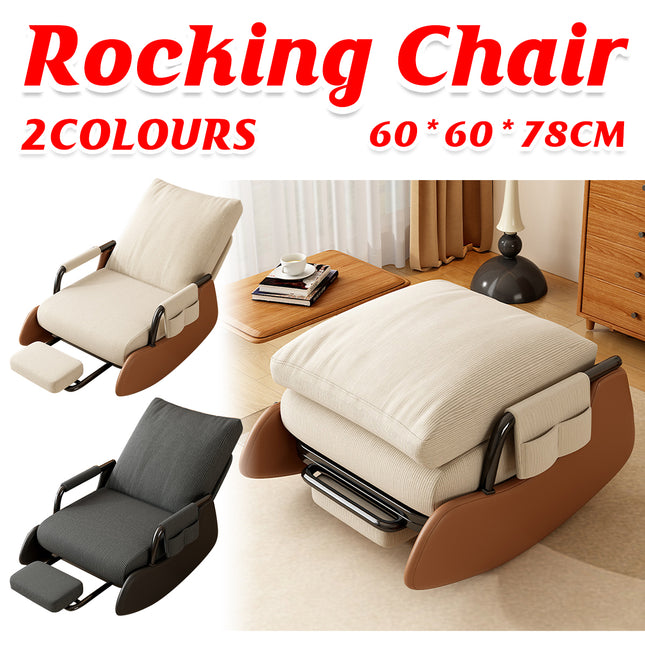 Foldable Recliner Chair with 3-Level Backrest Chenille Upholstery