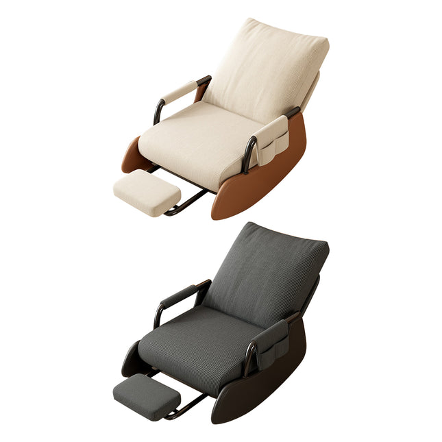 Foldable Recliner Chair with 3-Level Backrest Chenille Upholstery