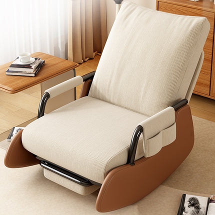 Foldable Recliner Chair with 3-Level Backrest Chenille Upholstery