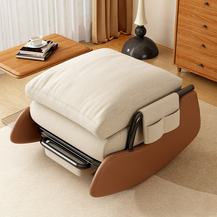 Foldable Recliner Chair with 3-Level Backrest Chenille Upholstery