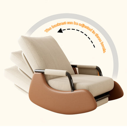 Foldable Recliner Chair with 3-Level Backrest Chenille Upholstery