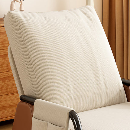 Foldable Recliner Chair with 3-Level Backrest Chenille Upholstery