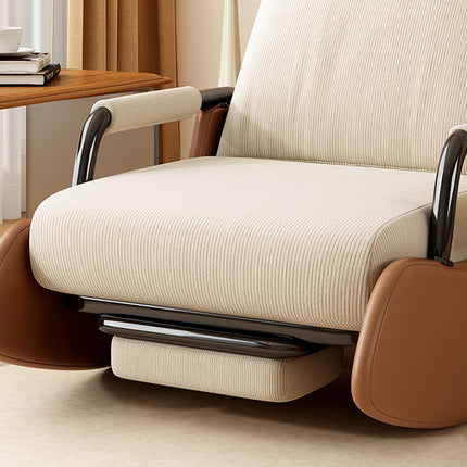 Foldable Recliner Chair with 3-Level Backrest Chenille Upholstery