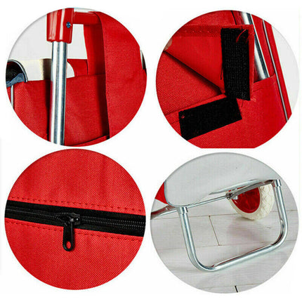 1X Shopping Cart Carts Trolley Foldable Bags Luggage Wheels Folding Basket