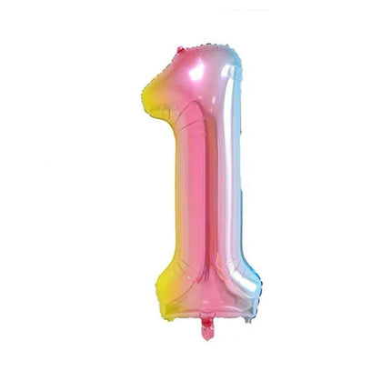 Foil Number Balloon 40" Rose Gold Silver Rainbow Birthday Party Wedding Rainbow - Aimall