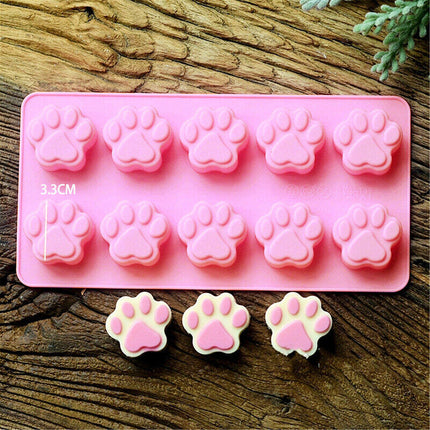 Paw Print Silicone Mold for Chocolate Ice Cubes Jelly Fondant and Baking DIY