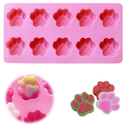 Paw Print Silicone Mold for Chocolate Ice Cubes Jelly Fondant and Baking DIY