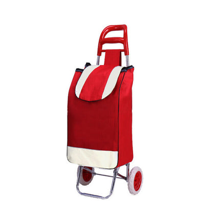 1X Shopping Cart Carts Trolley Foldable Bags Luggage Wheels Folding Basket