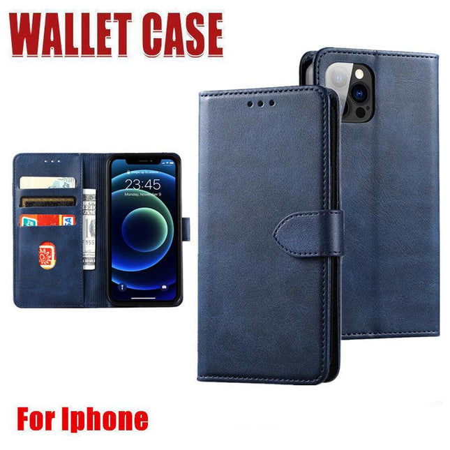 Blue Wallet Leather Flip Case Cover For Iphone 7 8 6 6S Plus X 11 12 13 Pro Xs Max - Aimall