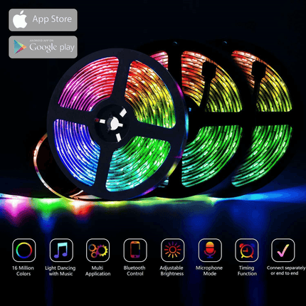 New Led Strip Lights Rgb Usb Ip65 Waterproof 1M-10M 60-300 Leds Bluetooth 5V Au